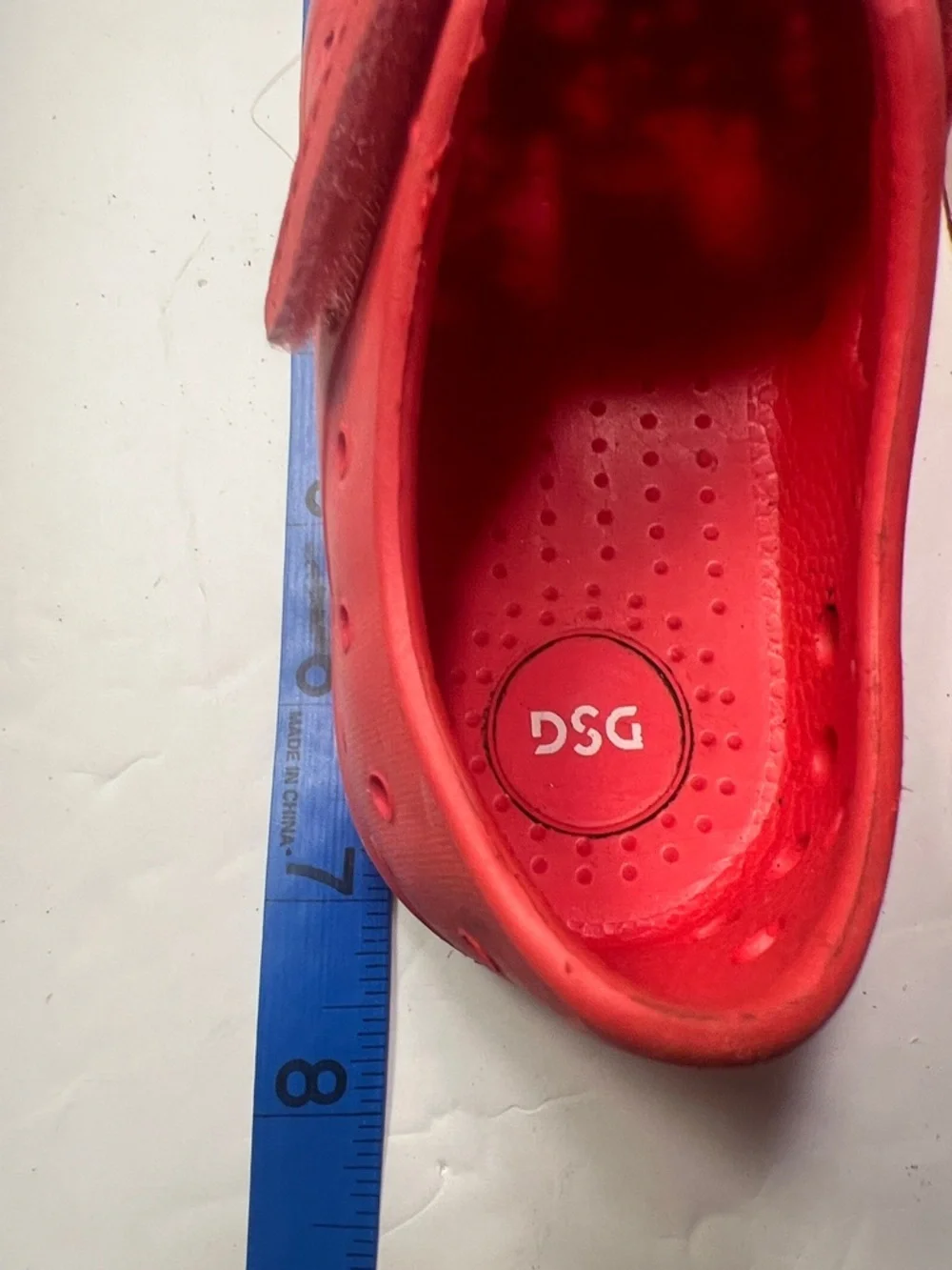 DSG Kids Red Slip-On Water Shoes with White Toe Caps